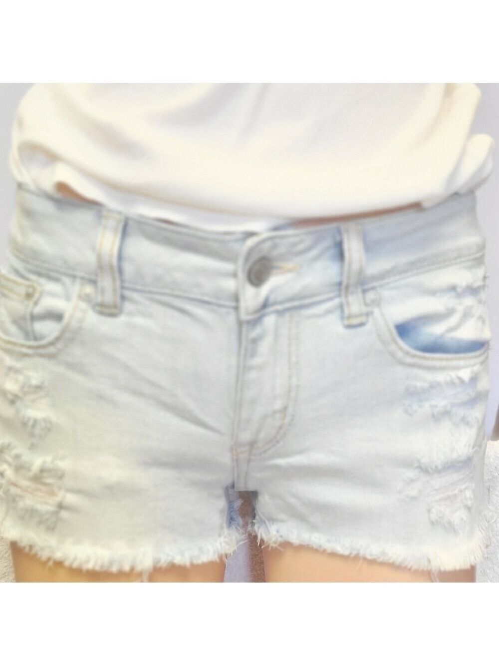 American Eagle Denim Shorts Light Blue Size 0